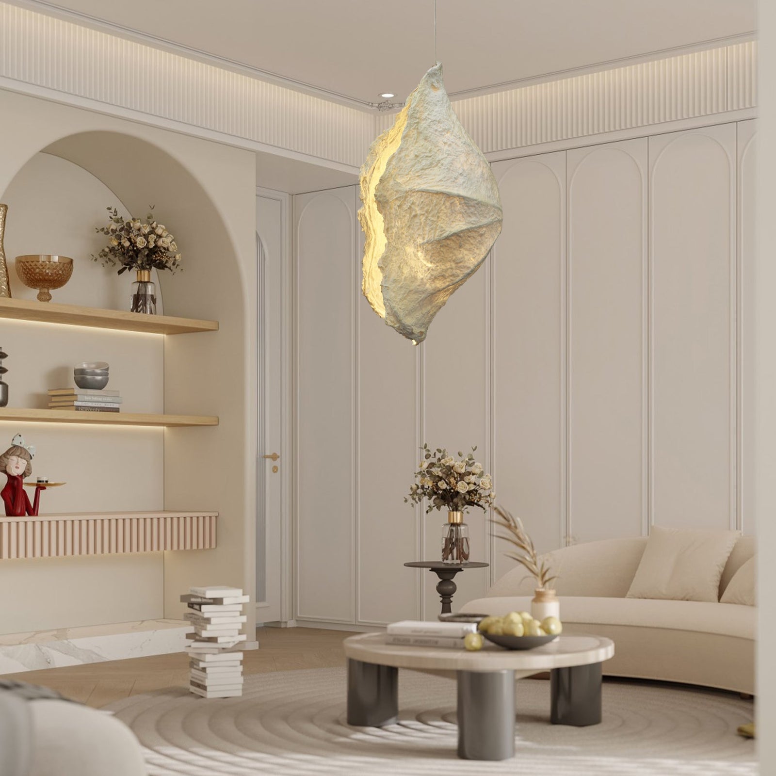 Altalis Artisanal Paper Pulp Pendant Light - Aura Lighting