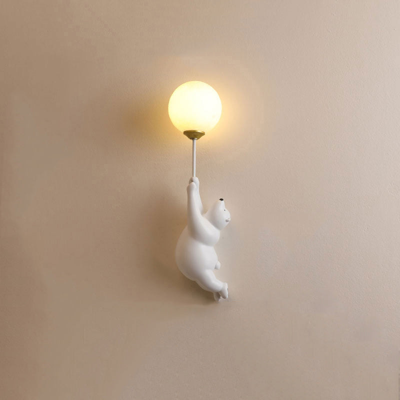 Aria Infantil Globo de Oso Acrílico/Resina Aplique de Pared Blanco/Azul/Rosa — imagen 10 | Aura Lighting