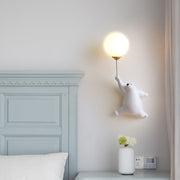 Aria Infantil Globo de Oso Acrílico/Resina Aplique de Pared Blanco/Azul/Rosa — imagen 13 | Aura Lighting