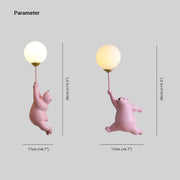 Aria Infantil Globo de Oso Acrílico/Resina Aplique de Pared Blanco/Azul/Rosa — imagen 4 | Aura Lighting
