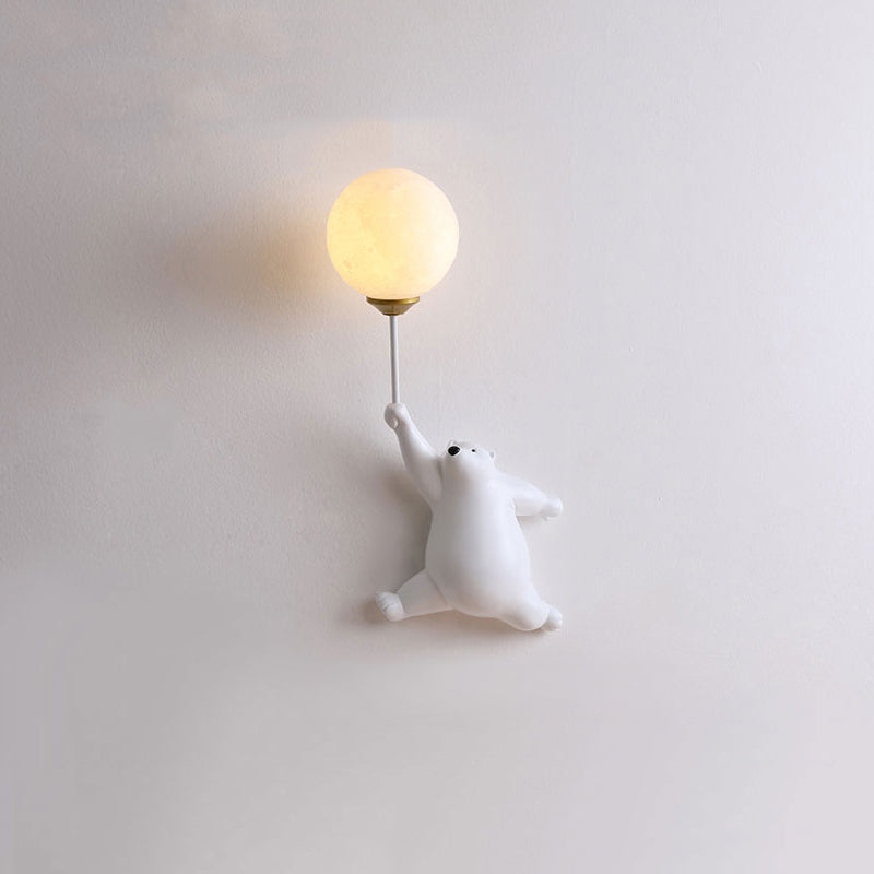 Aria Infantil Globo de Oso Acrílico/Resina Aplique de Pared Blanco/Azul/Rosa — imagen 7 | Aura Lighting