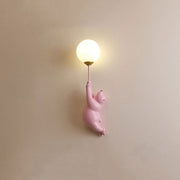 Aria Infantil Globo de Oso Acrílico/Resina Aplique de Pared Blanco/Azul/Rosa — imagen 8 | Aura Lighting