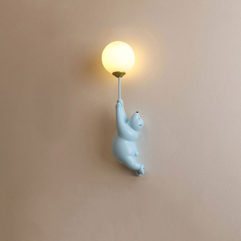 Aria Infantil Globo de Oso Acrílico/Resina Aplique de Pared Blanco/Azul/Rosa — imagen 9 | Aura Lighting
