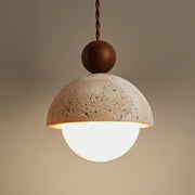 Aria Lámpara Colgante con Cúpula de Vidrio y Travertino — imagen 10 | Aura Lighting