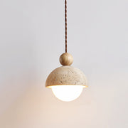 Aria Lámpara Colgante con Cúpula de Vidrio y Travertino — imagen 12 | Aura Lighting