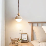 Aria Lámpara Colgante con Cúpula de Vidrio y Travertino — imagen 3 | Aura Lighting