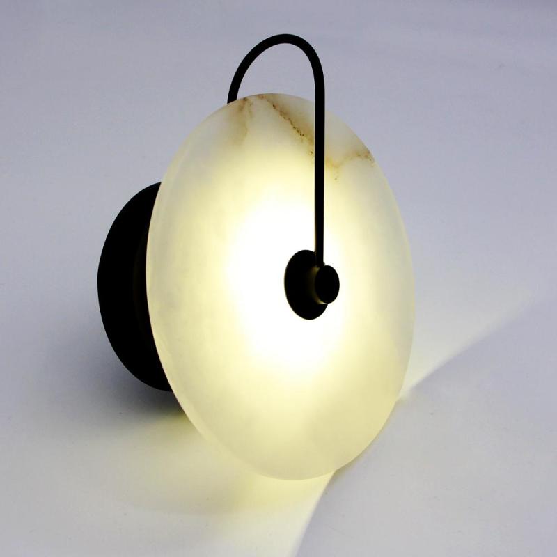 Arisha Tradicional Redondo Gel de Sílice Aplique de Pared Blanco/Negro — imagen 10 | Aura Lighting