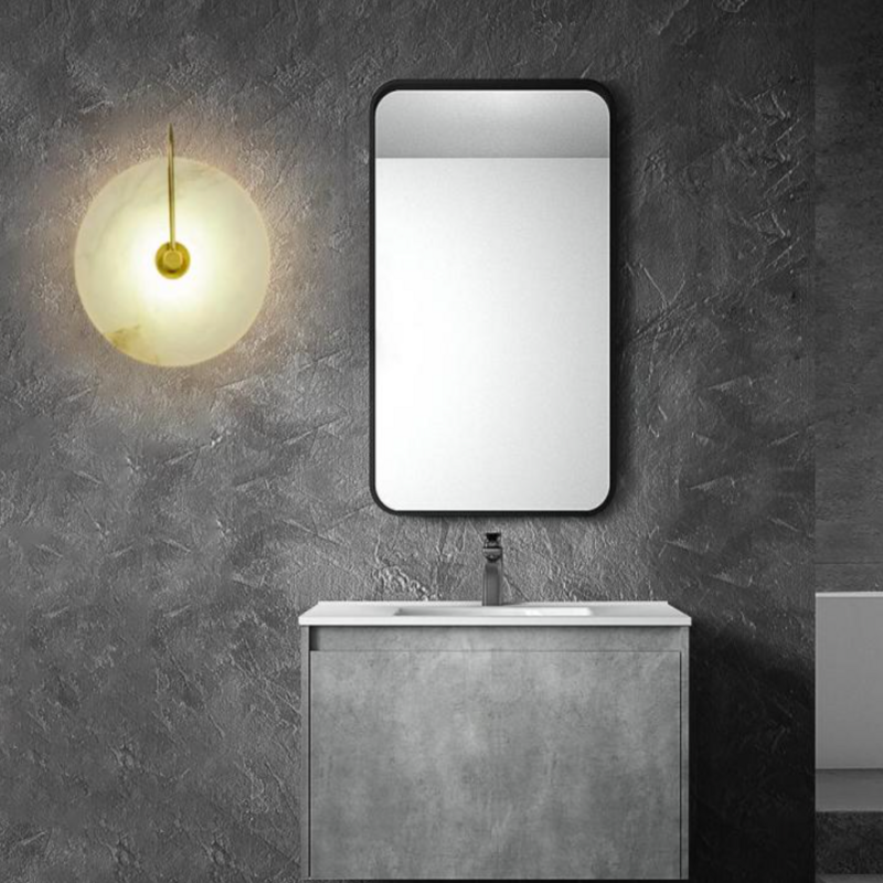 Arisha Tradicional Redondo Gel de Sílice Aplique de Pared Blanco/Negro — imagen 2 | Aura Lighting