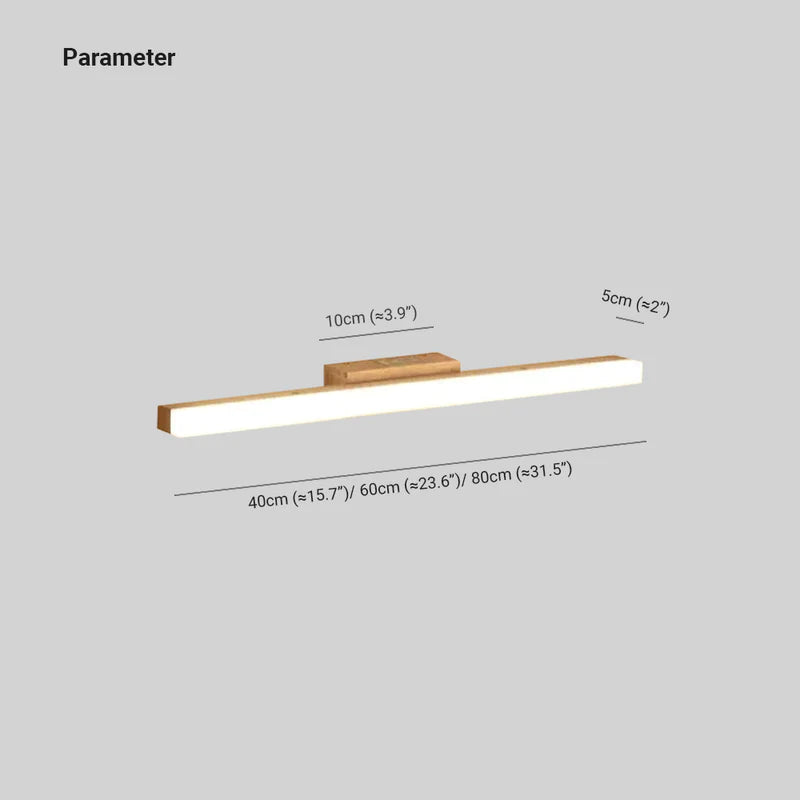 Arisha Minimalista Lineal Madera Aplique de Pared Madera/Nogal — imagen 4 | Aura Lighting