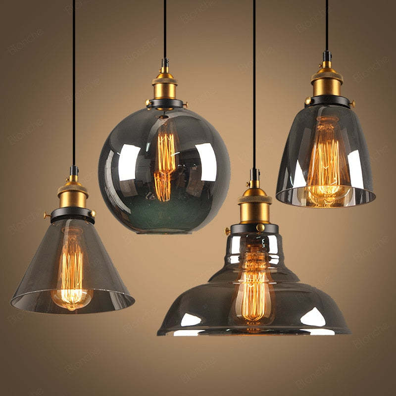 Arisha Industrial Vidrio Lámpara Colgante — imagen 2 | Aura Lighting