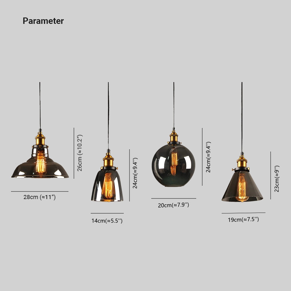 Arisha Industrial Vidrio Lámpara Colgante — imagen 4 | Aura Lighting