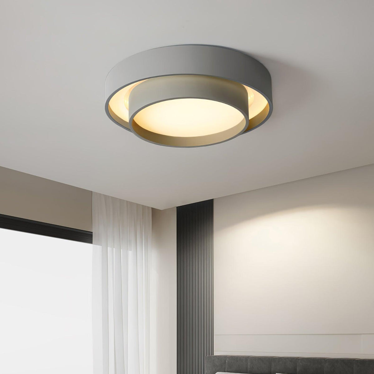 Arisha Lámpara de Techo de Doble Aro en Gris — imagen 24 | Aura Lighting