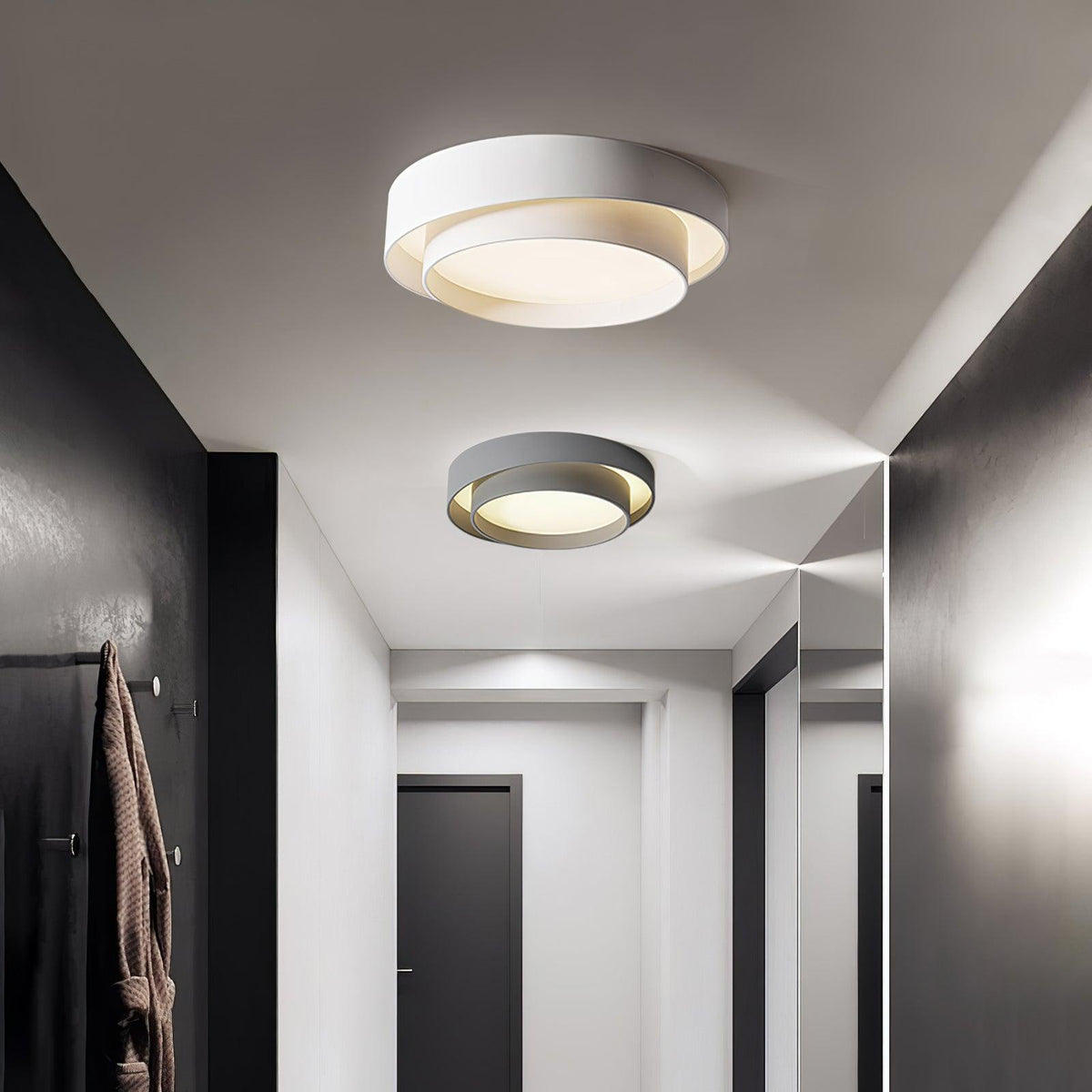 Arisha Lámpara de Techo de Doble Aro en Gris — imagen 5 | Aura Lighting