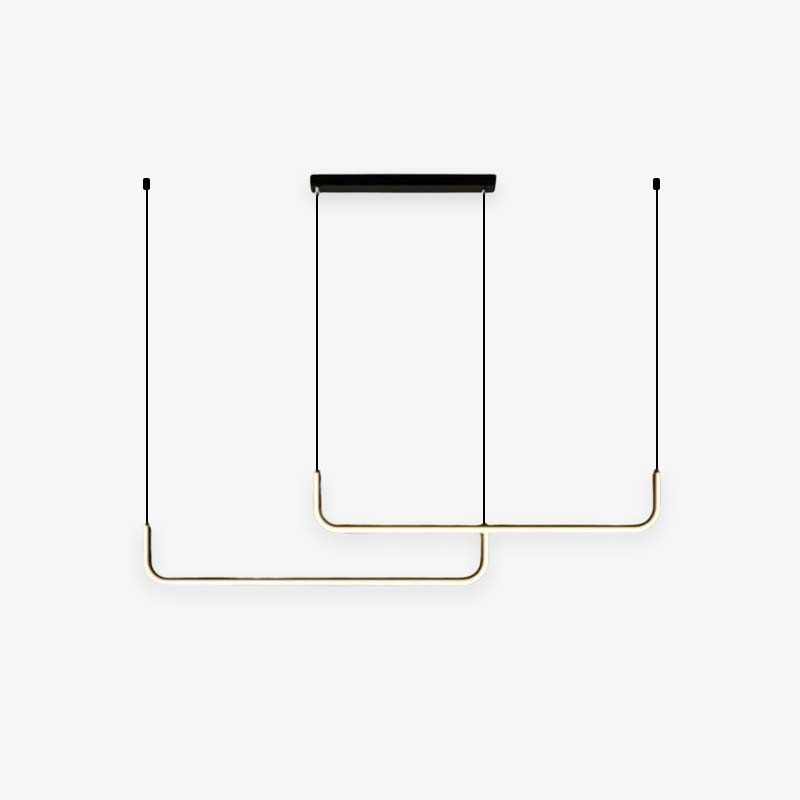 Arisha Minimalista Lineal Metal/Sílice Lámpara Colgante Dorada/Negra — imagen 1 | Aura Lighting