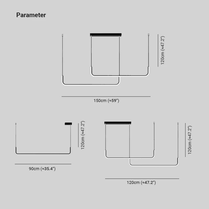 Arisha Minimalista Lineal Metal/Sílice Lámpara Colgante Dorada/Negra — imagen 4 | Aura Lighting