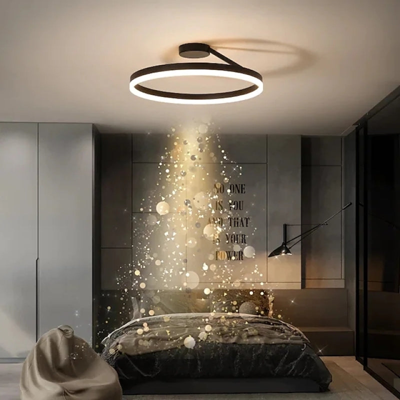 Arisha Moderna Anilla Metal Lámpara de Techo Blanca/Negra — imagen 3 | Aura Lighting