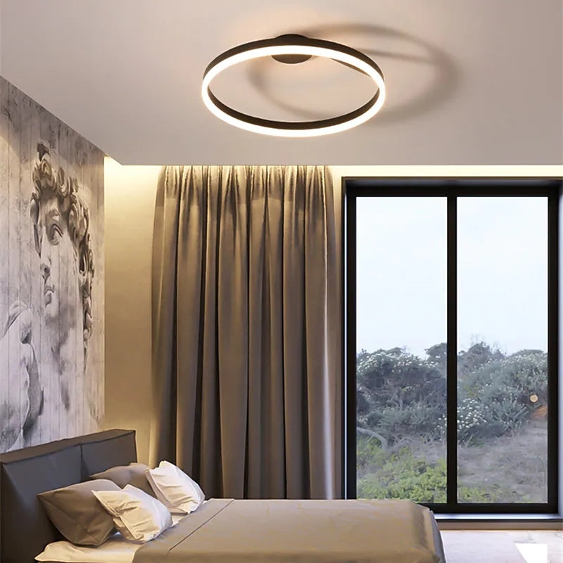 Arisha Moderna Anilla Metal Lámpara de Techo Blanca/Negra — imagen 6 | Aura Lighting