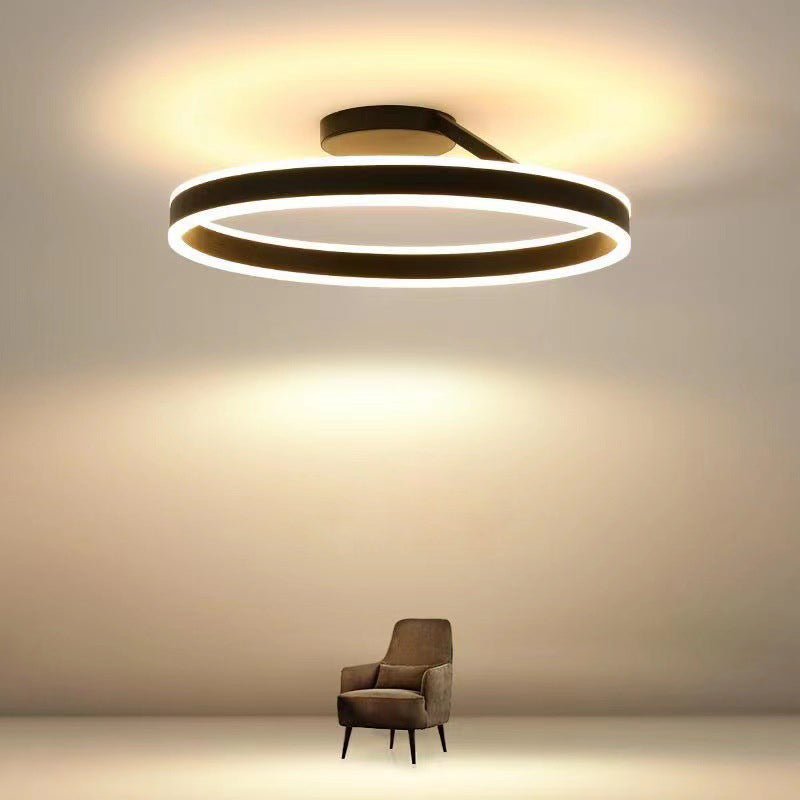 Arisha Moderna Anilla Metal Lámpara de Techo Blanca/Negra — imagen 9 | Aura Lighting