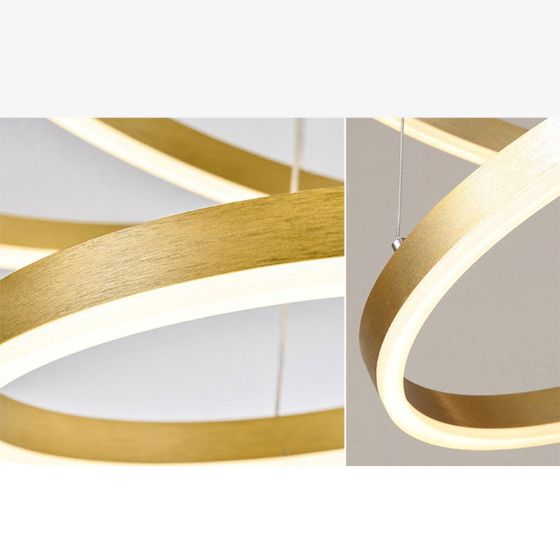 Arisha Moderna Anillos Metal/Acrílico Lámpara Colgante Negra/Dorada/Café — imagen 11 | Aura Lighting