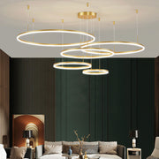 Arisha Moderna Anillos Metal/Acrílico Lámpara Colgante Negra/Dorada/Café — imagen 17 | Aura Lighting