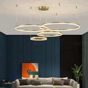 Arisha Moderna Anillos Metal/Acrílico Lámpara Colgante Negra/Dorada/Café — imagen 19 | Aura Lighting