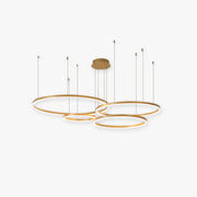 Arisha Moderna Anillos Metal/Acrílico Lámpara Colgante Negra/Dorada/Café — imagen 1 | Aura Lighting