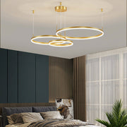 Arisha Moderna Anillos Metal/Acrílico Lámpara Colgante Negra/Dorada/Café — imagen 20 | Aura Lighting