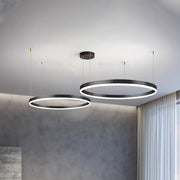 Arisha Moderna Anillos Metal/Acrílico Lámpara Colgante Negra/Dorada/Café — imagen 22 | Aura Lighting