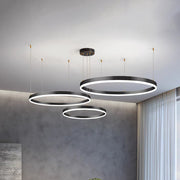 Arisha Moderna Anillos Metal/Acrílico Lámpara Colgante Negra/Dorada/Café — imagen 23 | Aura Lighting