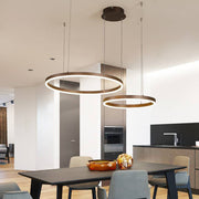 Arisha Moderna Anillos Metal/Acrílico Lámpara Colgante Negra/Dorada/Café — imagen 26 | Aura Lighting
