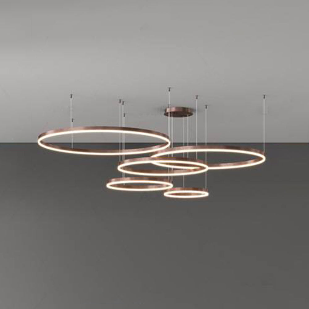 Arisha Moderna Anillos Metal/Acrílico Lámpara Colgante Negra/Dorada/Café — imagen 27 | Aura Lighting