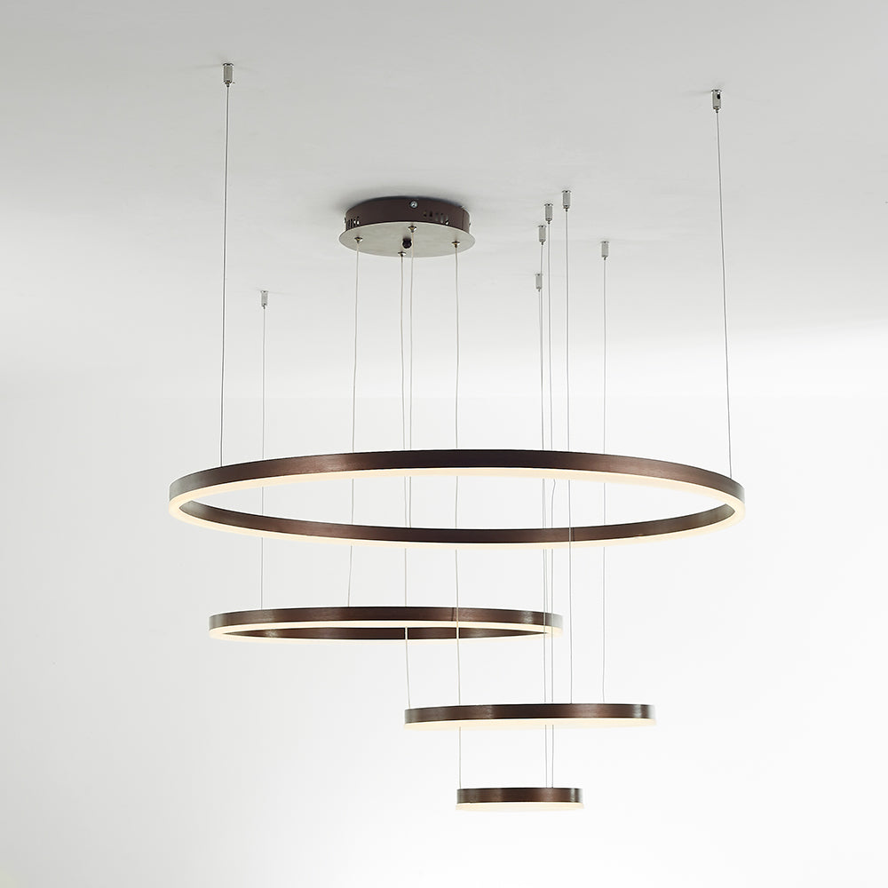 Arisha Moderna Anillos Metal/Acrílico Lámpara Colgante Negra/Dorada/Café — imagen 30 | Aura Lighting