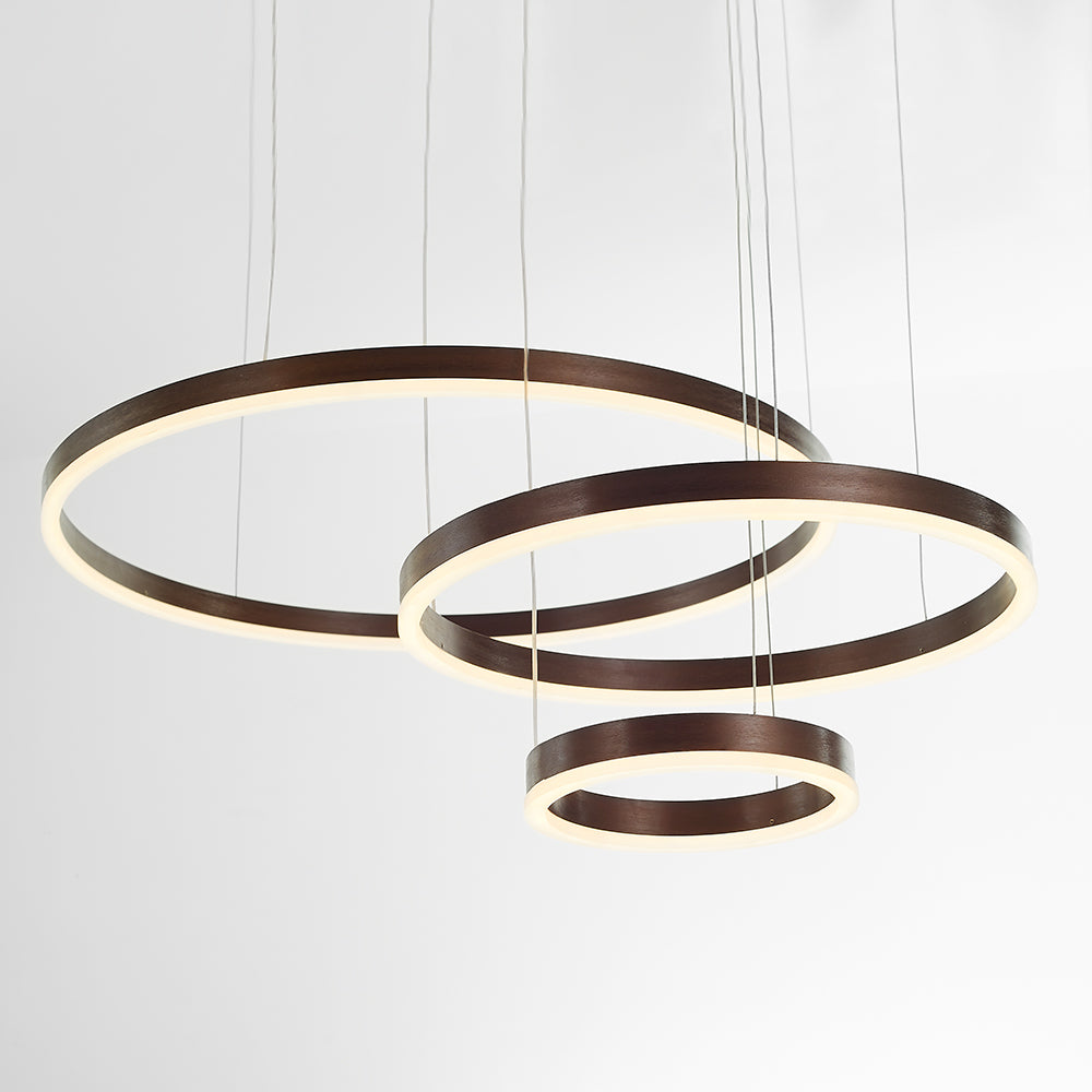 Arisha Moderna Anillos Metal/Acrílico Lámpara Colgante Negra/Dorada/Café — imagen 31 | Aura Lighting