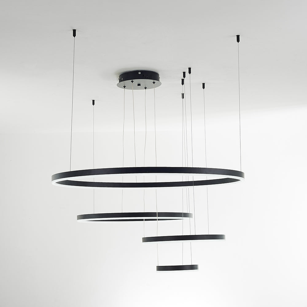 Arisha Moderna Anillos Metal/Acrílico Lámpara Colgante Negra/Dorada/Café — imagen 33 | Aura Lighting