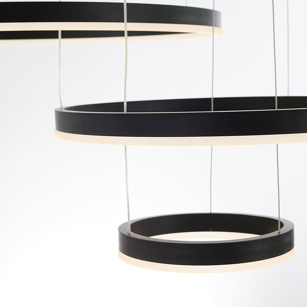 Arisha Moderna Anillos Metal/Acrílico Lámpara Colgante Negra/Dorada/Café — imagen 34 | Aura Lighting