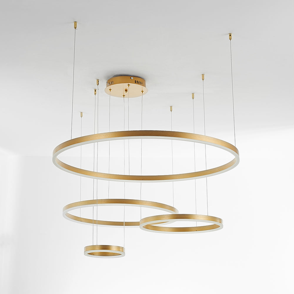 Arisha Moderna Anillos Metal/Acrílico Lámpara Colgante Negra/Dorada/Café — imagen 35 | Aura Lighting