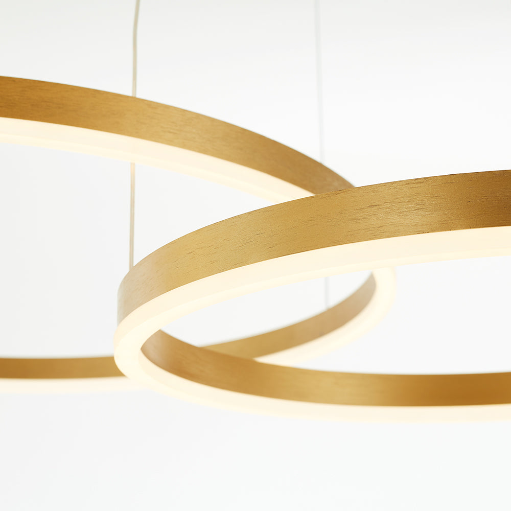 Arisha Moderna Anillos Metal/Acrílico Lámpara Colgante Negra/Dorada/Café — imagen 36 | Aura Lighting