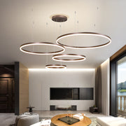 Arisha Moderna Anillos Metal/Acrílico Lámpara Colgante Negra/Dorada/Café — imagen 6 | Aura Lighting