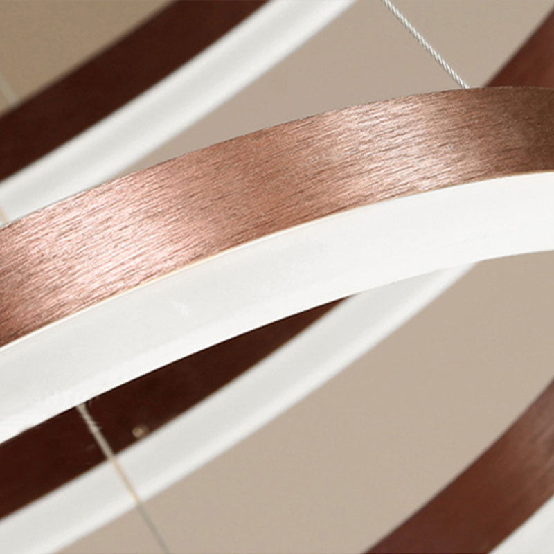 Arisha Moderna Anillos Metal/Acrílico Lámpara Colgante Negra/Dorada/Café — imagen 9 | Aura Lighting