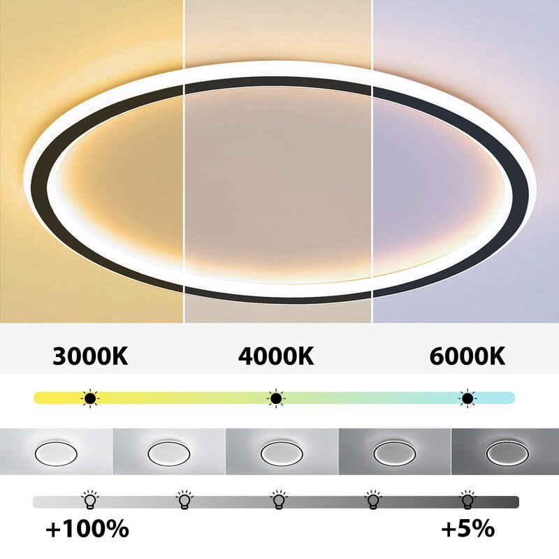 Arisha Moderna Redonda Metal Lámpara de Techo Blanca/Negra — imagen 14 | Aura Lighting