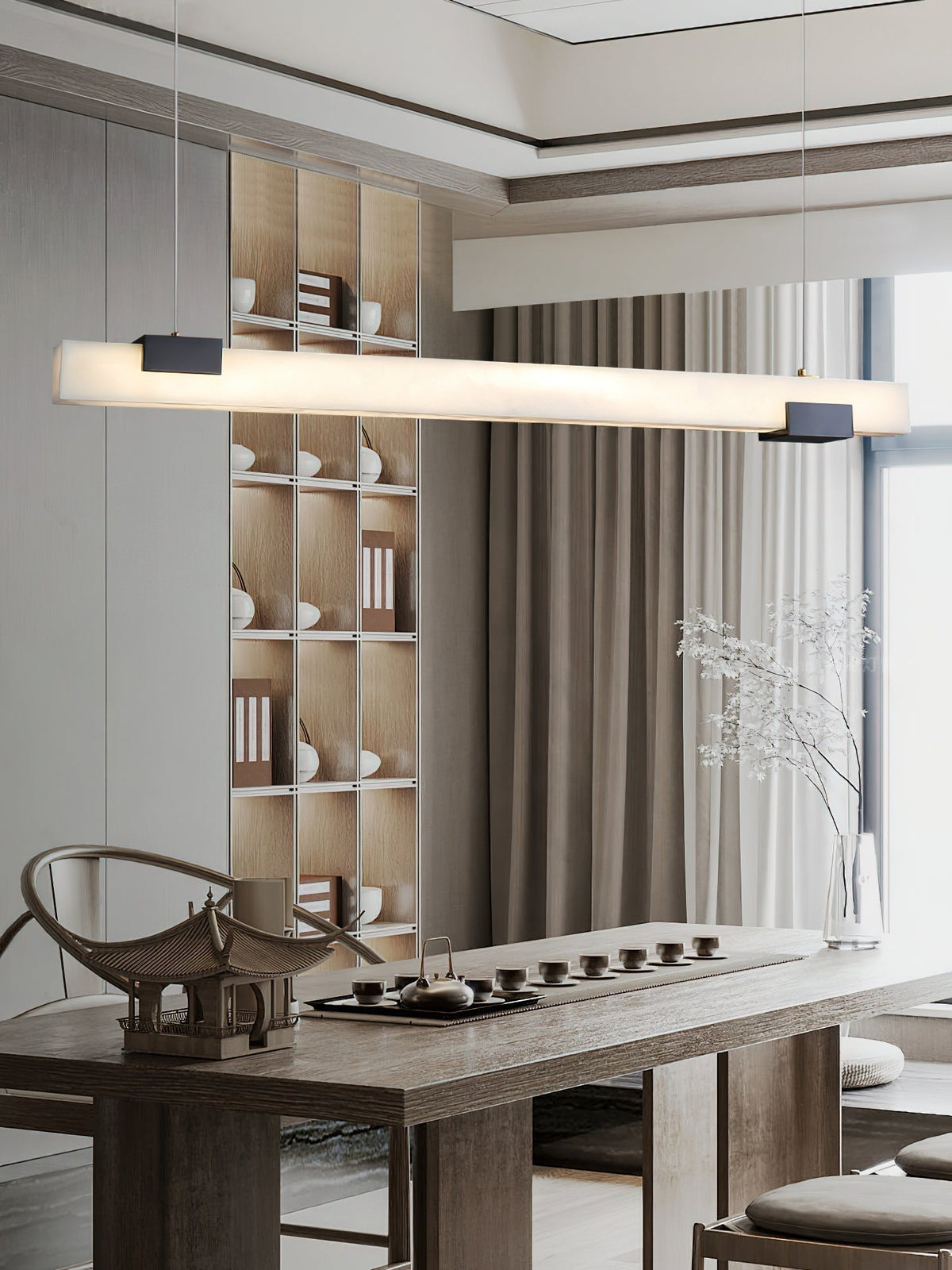 Avert Modern Minimalist Brass Alabaster Pendant Light - Lamp Copper