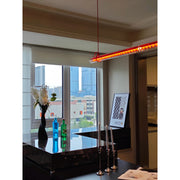 Cata Modern Minimalist Linear LED Metal Glass Pendant Lamp - Lamp Copper