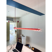 Cata Modern Minimalist Linear LED Metal Glass Pendant Lamp - Lamp Copper