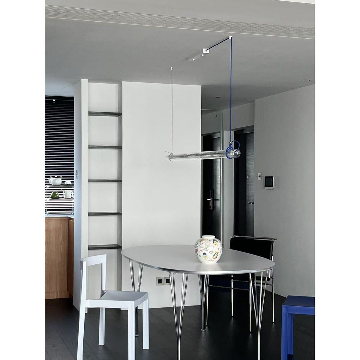 Cata Modern Minimalist Linear LED Metal Glass Pendant Lamp - Lamp Copper