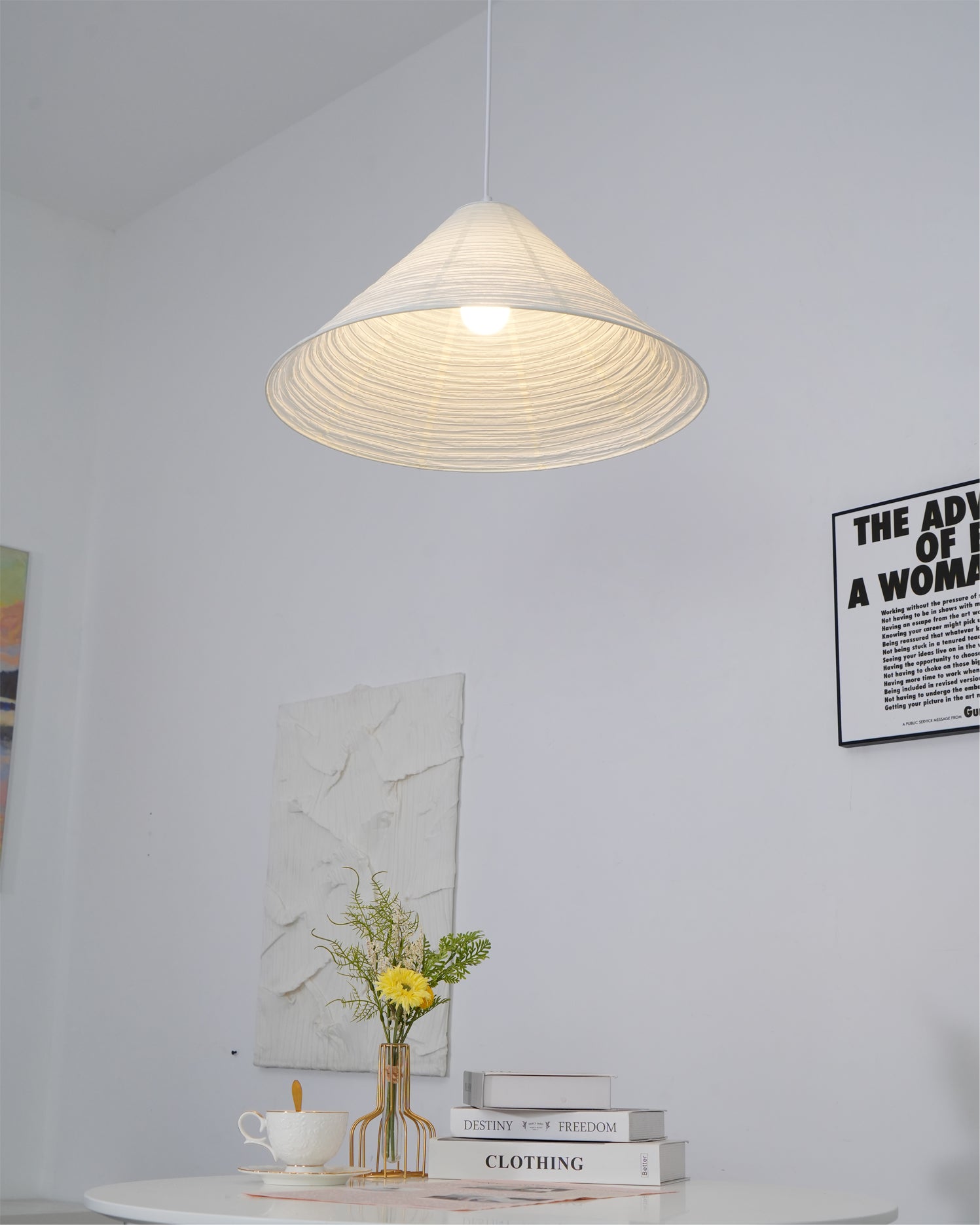 Washi Paper Pyramid Pendant Lamp - Aura Lighting