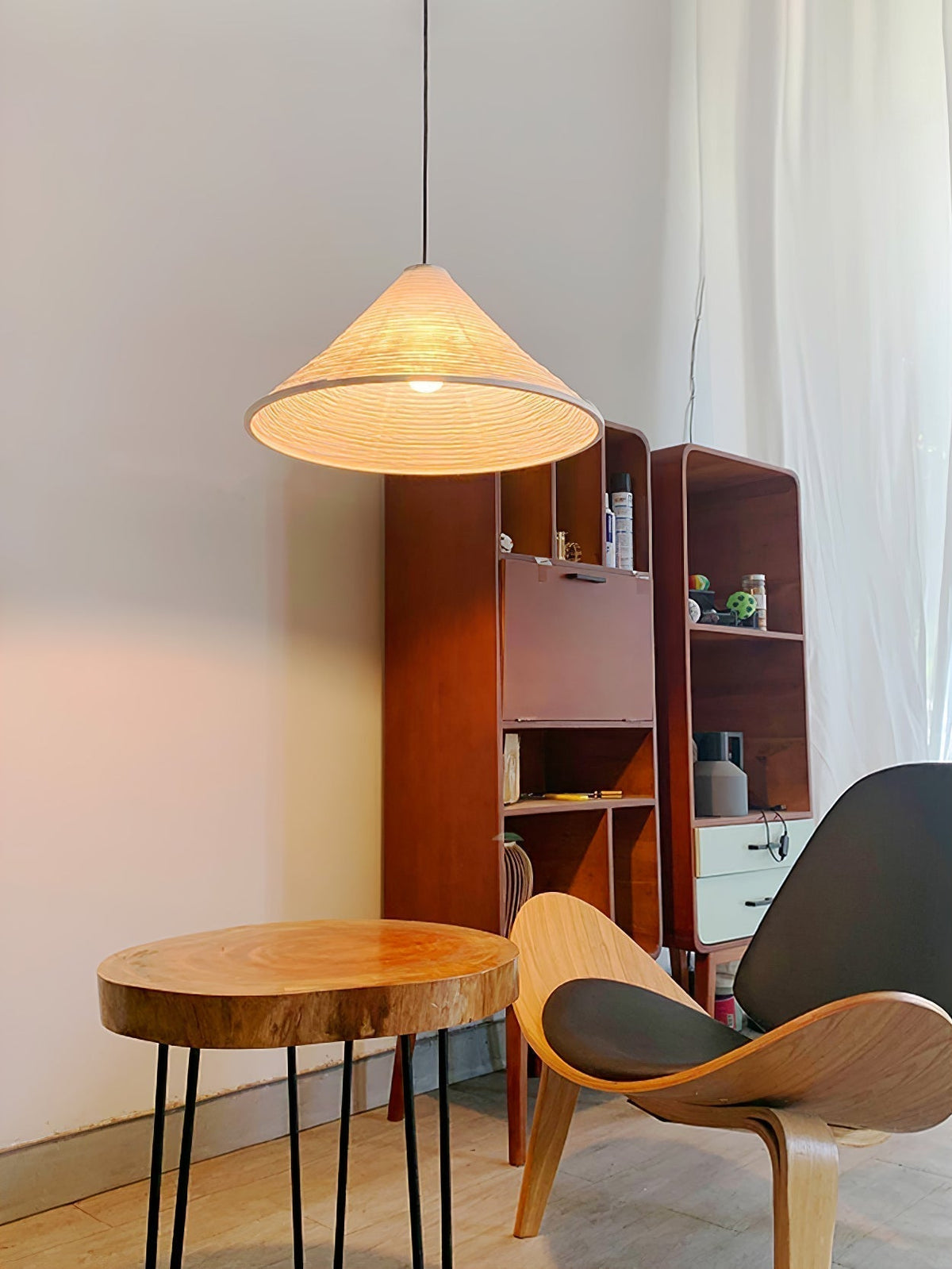 Washi Paper Pyramid Pendant Lamp - Aura Lighting