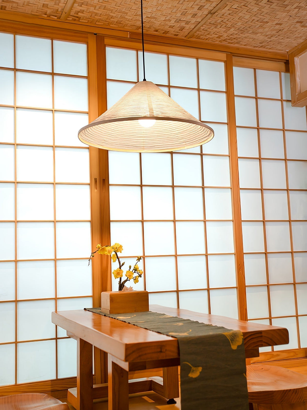 Washi Paper Pyramid Pendant Lamp - Aura Lighting