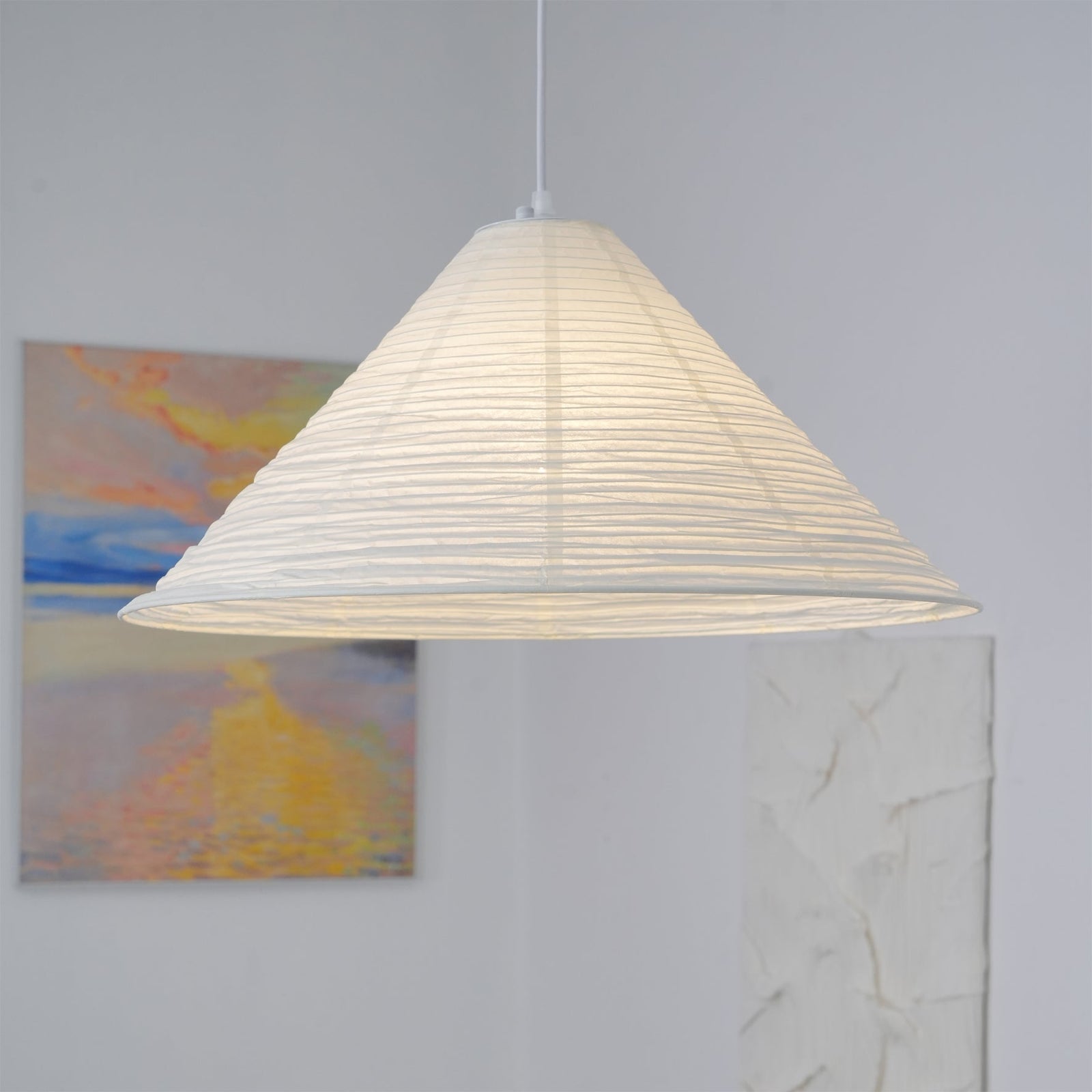 Washi Paper Pyramid Pendant Lamp - Aura Lighting