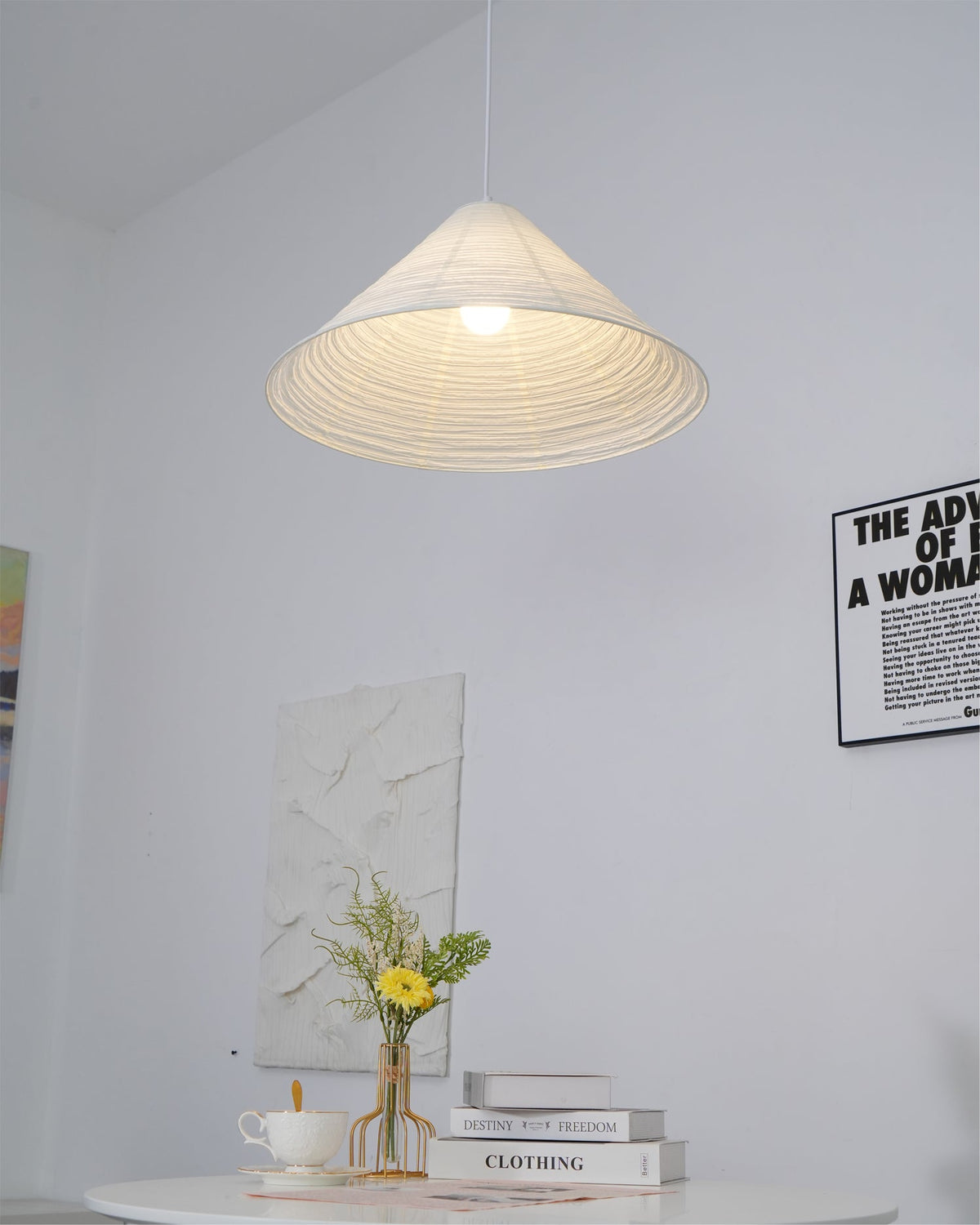Washi Paper Pyramid Pendant Lamp - Aura Lighting