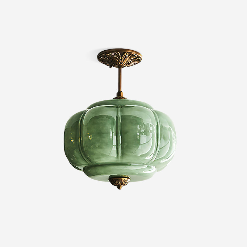 Eldio Green Glass Semi Flush Mount Light - Aura Lighting